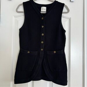 Posse Black Textured Knit Button Down Sweater Size XS